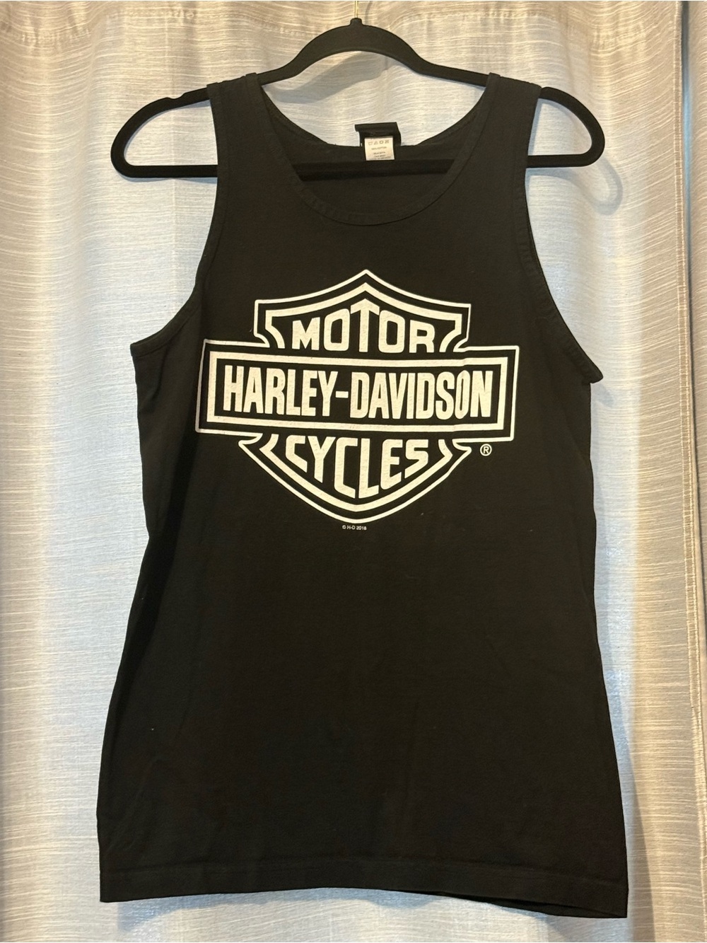 Harley-Davidson Men's Classic White Bar & Shield Logo Sleeveless Tank, Black EUC
